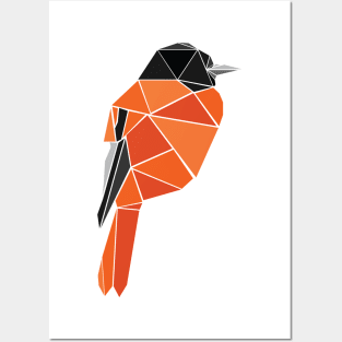 Geometric Oriole Bird Posters and Art